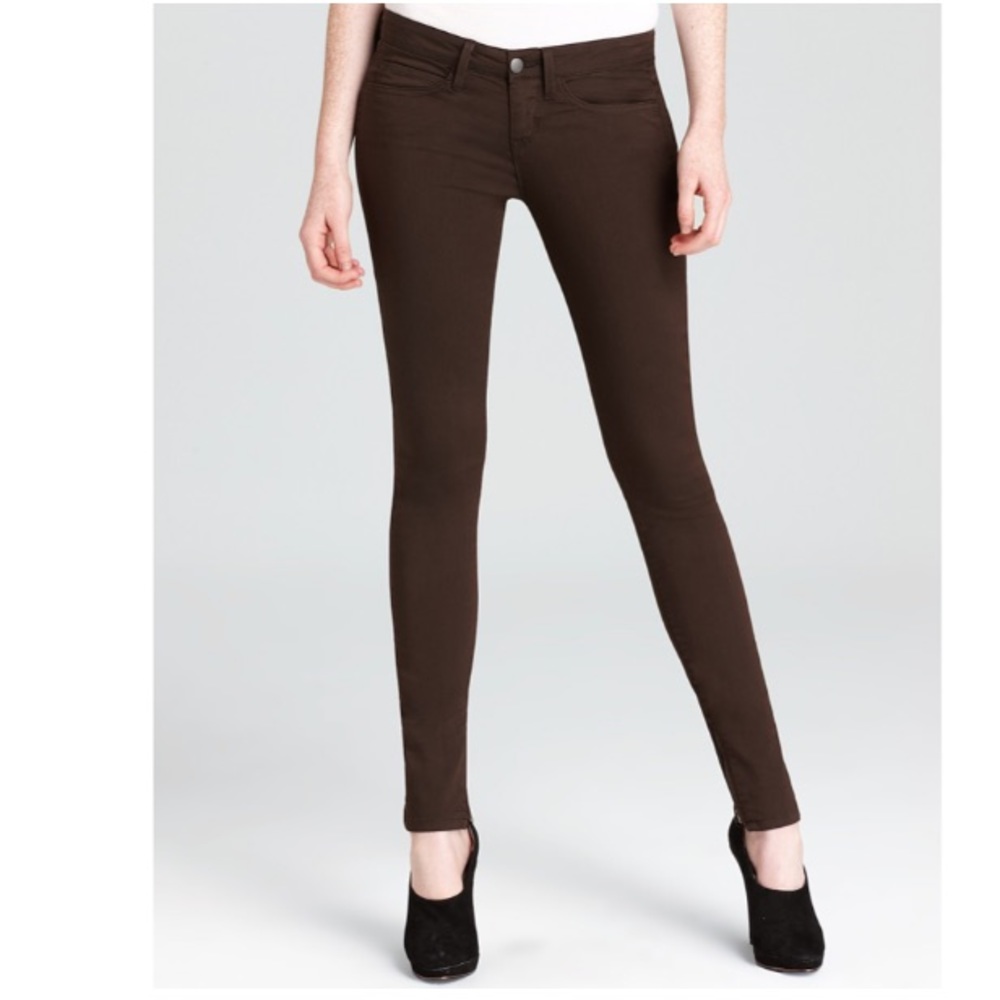Vince Zip Leg Skinny Jeans Jeggings Dark Olive 26